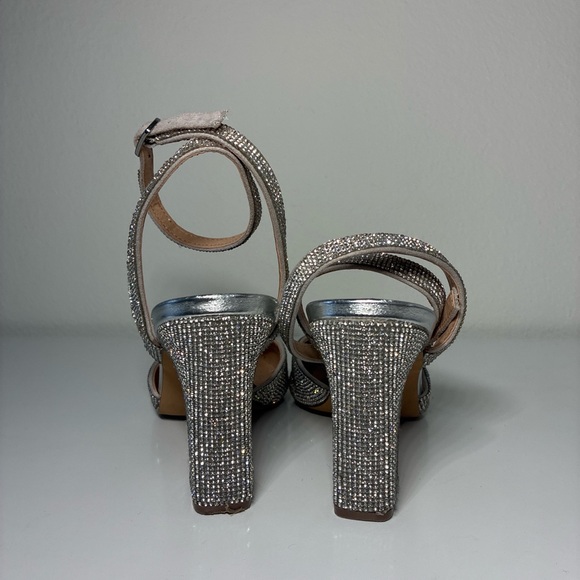 Silver sparkle high heels women’s 9, prom - Picture 2 of 5